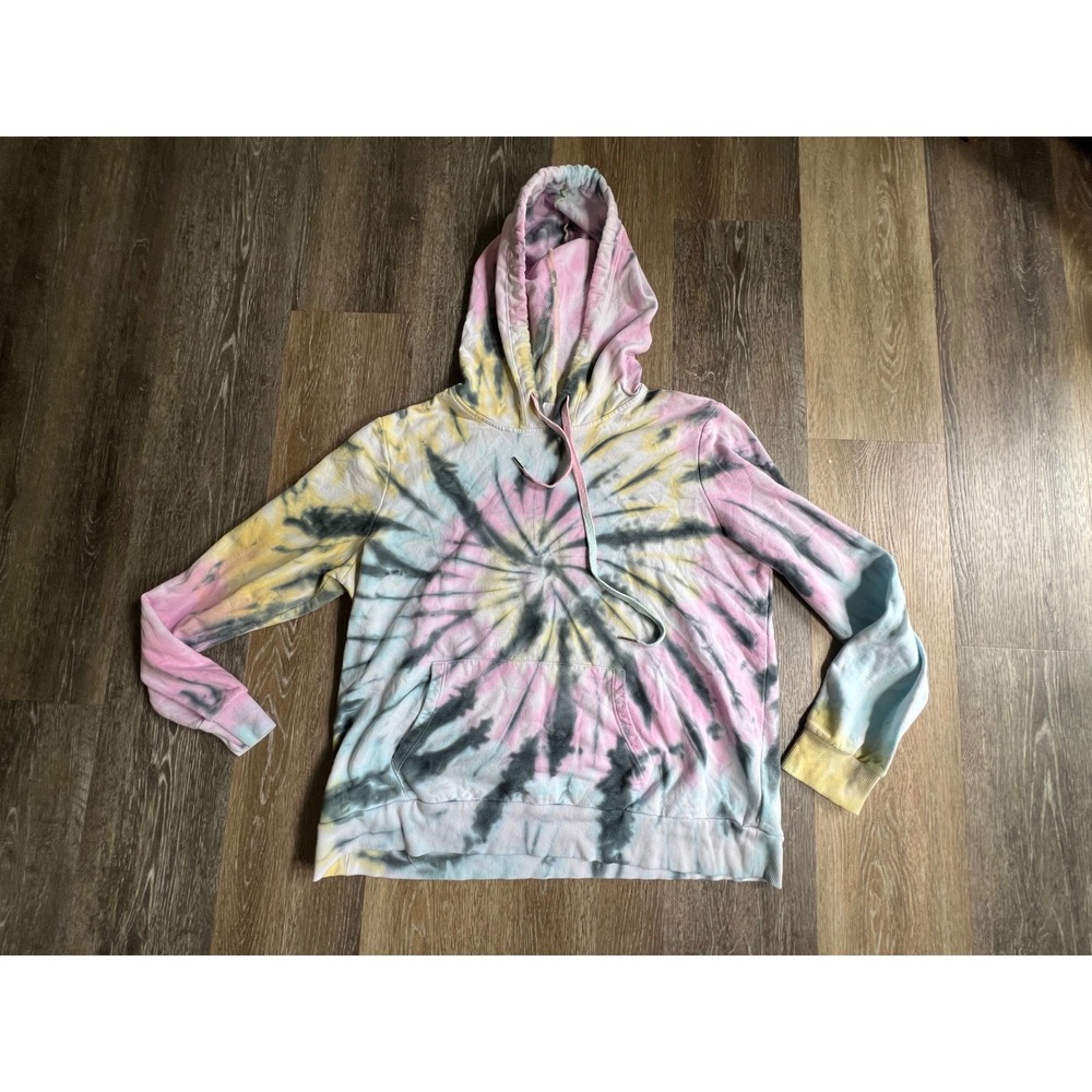 No Boundaries Tie Dye Hoodie Womens XXL Multicolor Spiral Long Sleeve Sweatshirt
